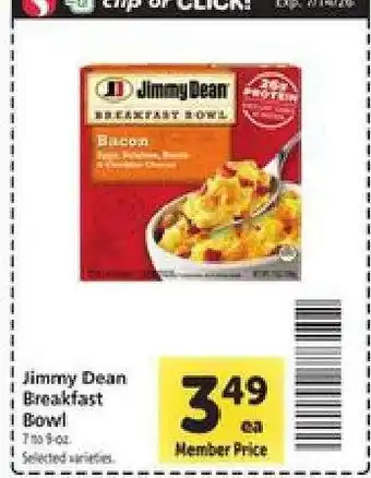 Safeway Jimmy Dean Breakfast Bowl offer