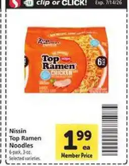 Safeway Nissin Top Ramen Noodles offer