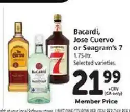 Safeway Bacardi, Jose Cuervo or Seagram's 7 offer