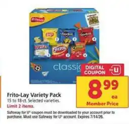 Safeway Frito Lay Variety Pack offer