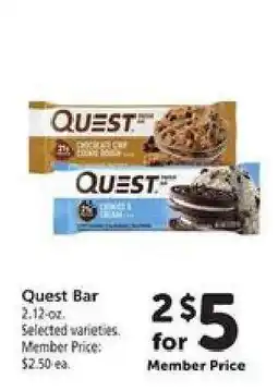 Safeway Quest Bar offer