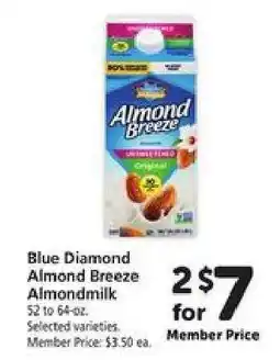Safeway Blue Diamond Almond Breeze Almondmilk offer
