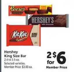 Safeway Hershey King Size Bar offer