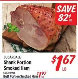 Rouses SUGARDALE Shank Portion Smoked Ham offer