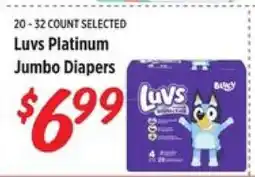 Rouses Luvs Platinum Jumbo Diapers offer