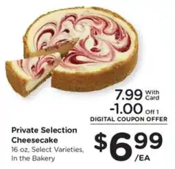 Pick'n Save Private Selection Cheesecake offer