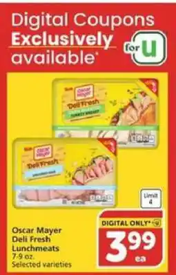 Albertsons Oscar Mayer Deli Fresh Lunchmeats offer