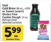 Albertsons Stok Cold Brew or Sweet Loren’s Gluten Free Cookie Dough offer