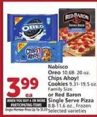 Albertsons Nabisco Oreo or Chips Ahoy! Cookies or Red Baron Single Serve Pizza offer