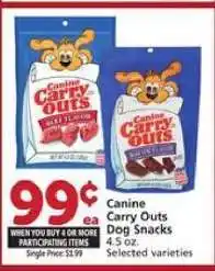 Albertsons Canine Carry Outs Dog Snacks offer