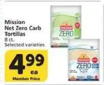 Albertsons Mission Net Zero Carb Tortillas offer