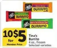 Albertsons Tina's Burrito offer