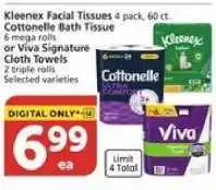 Albertsons Kleenex Facial Tissues, Cottonelle Bath Tissue, or Viva Signature Cloth Towels offer