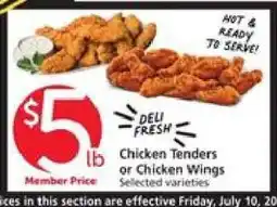 Albertsons Chicken Tenders or Chicken Wings offer
