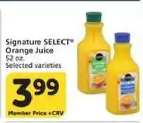 Albertsons Signature Select Orange Juice offer