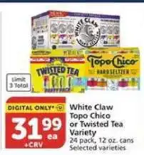 Albertsons White Claw Topo Chico or Twisted Tea Variety offer