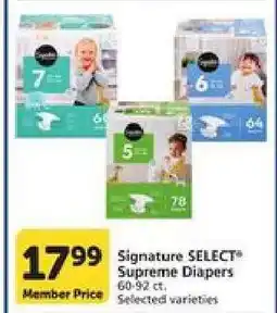 Albertsons Signature SELECT Supreme Diapers offer