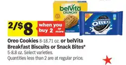 Meijer Oreo Cookies or belVita Breakfast Biscuits or Snack Bites offer