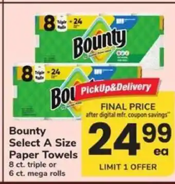 Safeway Bounty Select-A-Size Paper Towels offer