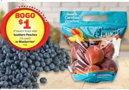 Meijer Southern Peaches or Blueberries offer