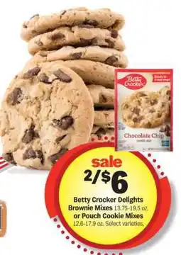 Meijer Betty Crocker Delights Brownie Mixes or Pouch Cookie Mixes offer