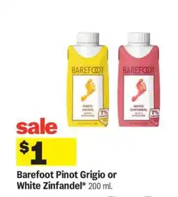 Meijer Barefoot Pinot Grigio or White Zinfandel offer