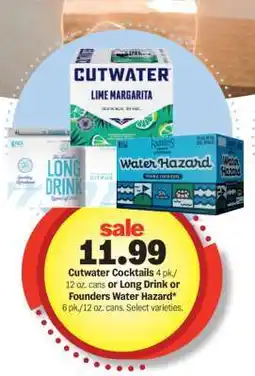 Meijer Cutwater Cocktails, Long Drink, or Founders Water Hazard offer
