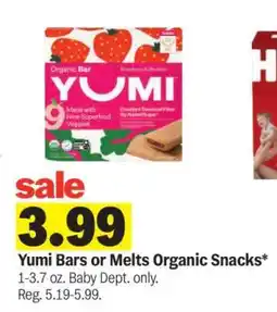 Meijer Yumi Bars or Melts Organic Snacks offer