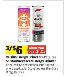 Meijer Celsius Energy Drinks or Starbucks Iced Energy Drinks offer