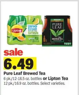Meijer Pure Leaf Brewed Tea or Lipton Tea offer