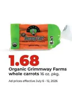 Hy-Vee Organic Grimmway Farms whole carrots offer