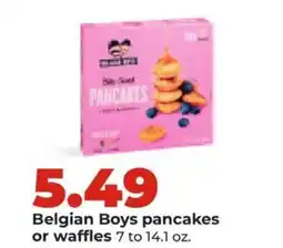 Hy-Vee Belgian Boys pancakes or waffles offer