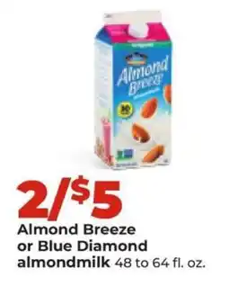 Hy-Vee Almond Breeze or Blue Diamond almondmilk offer