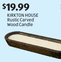 Aldi KIRKTON HOUSE Rustic Carved Wood Candle offer