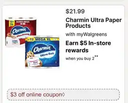 Walgreens Charmin Ultra Paper Products offer