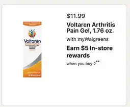 Walgreens Voltaren Arthritis Pain Gel, 1.76 oz offer