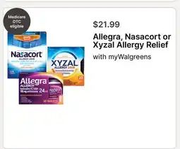 Walgreens Allegra, Nasacort or Xyzal Allergy Relief offer