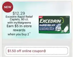 Walgreens Excedrin Rapid Relief Caplets offer