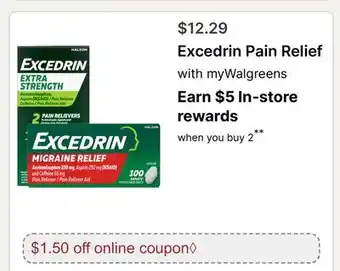 Walgreens Excedrin Pain Relief offer