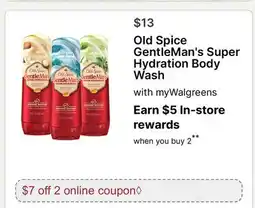 Walgreens Old Spice GentleMan's Super Hydration Body Wash offer