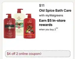 Walgreens Old Spice Bath Care offer