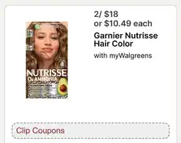 Walgreens Garnier Nutrisse Hair Color offer
