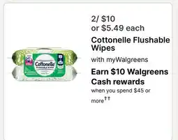Walgreens Cottonelle Flushable Wipes offer