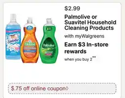 Walgreens Palmolive or Suavitel Household Cleaning Products offer