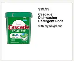 Walgreens Cascade Dishwasher Detergent Pods offer