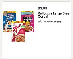 Walgreens Kellogg's Large Size Cereal offer