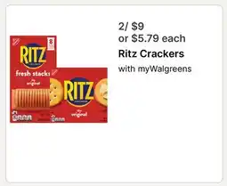 Walgreens Ritz Crackers offer