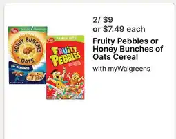 Walgreens Fruity Pebbles or Honey Bunches of Oats Cereal offer