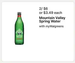 Walgreens Mountain Valley Spring Water offer