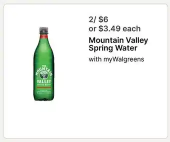 Walgreens Mountain Valley Spring Water offer